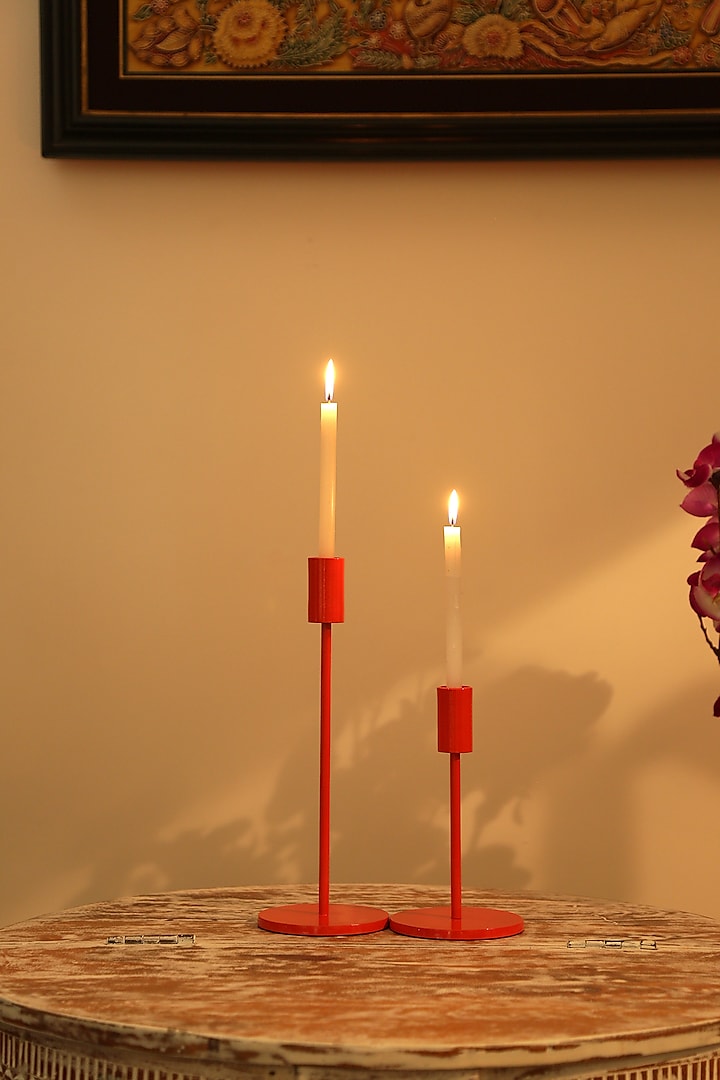 Orange Candle Holders (Set of 2) by Amoliconcepts at Pernia's Pop Up Shop