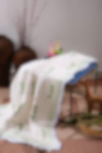 Green & White Eco Friendly Cotton Duck Dohar by Amoliconcepts at Pernia's Pop Up Shop