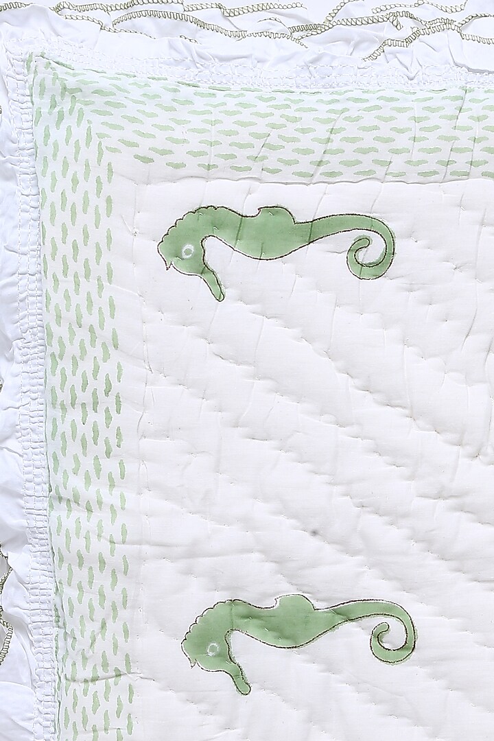 Green & White Eco Friendly Cotton Duck Dohar by Amoliconcepts at Pernia's Pop Up Shop