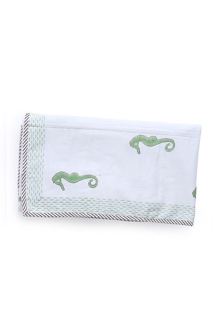 Green & White Eco Friendly Cotton Duck Dohar by Amoliconcepts at Pernia's Pop Up Shop
