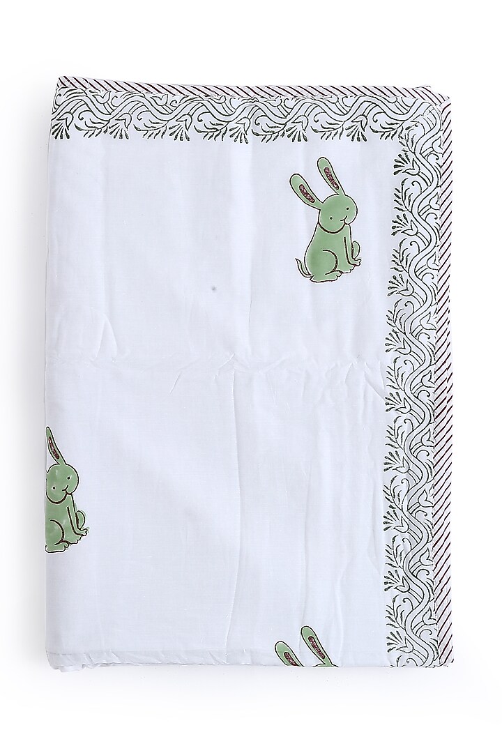 Green & White Eco Friendly Cotton Duck Dohar by Amoliconcepts at Pernia's Pop Up Shop