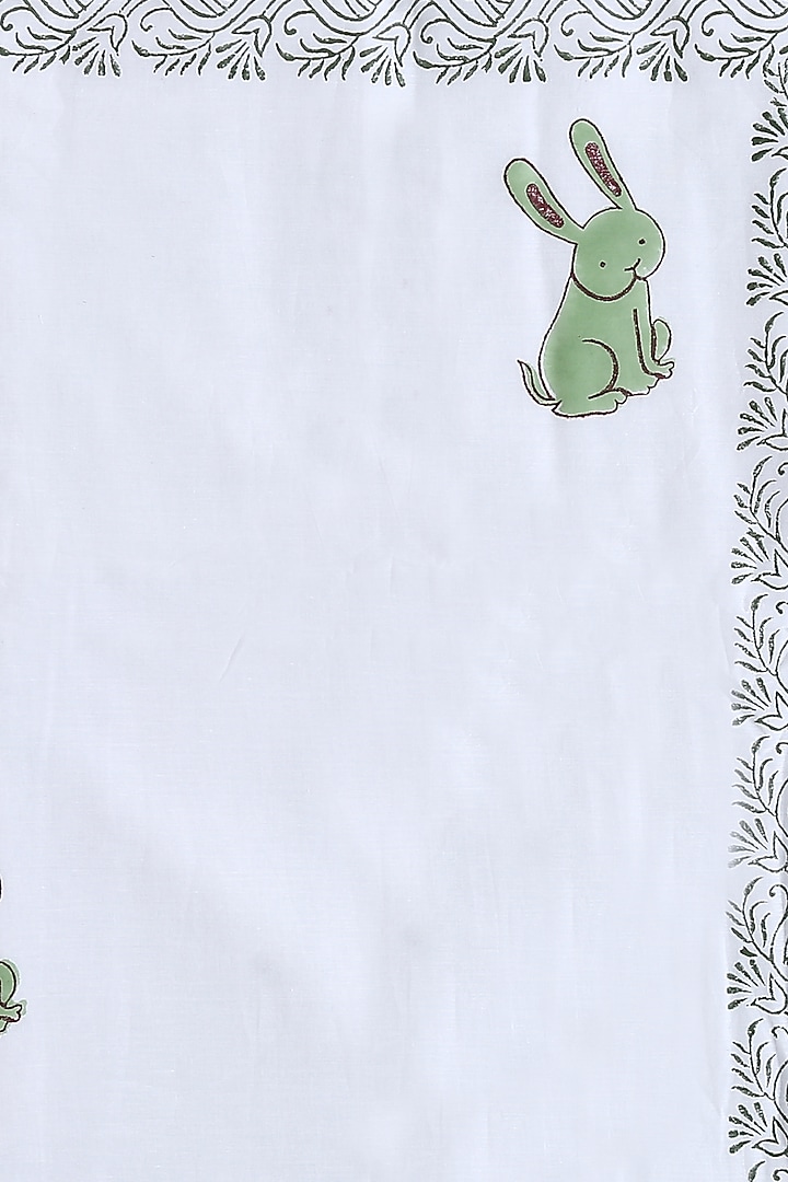Green & White Eco Friendly Cotton Duck Dohar by Amoliconcepts at Pernia's Pop Up Shop