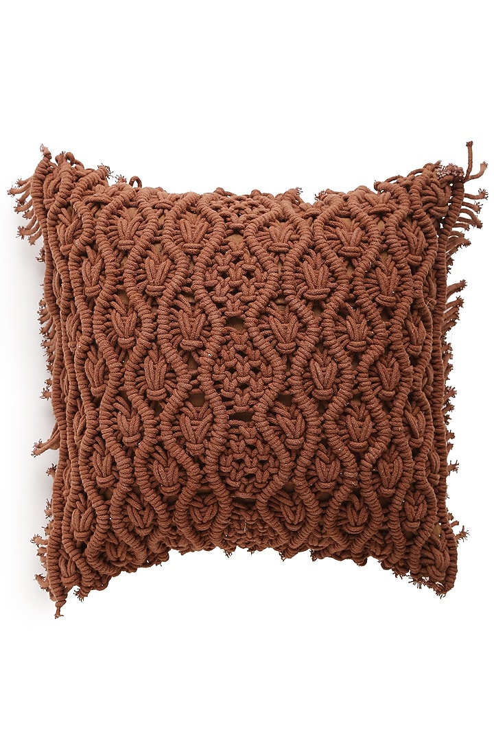 Brown Cotton Cushion Cover by Amoliconcepts at Pernia's Pop Up Shop