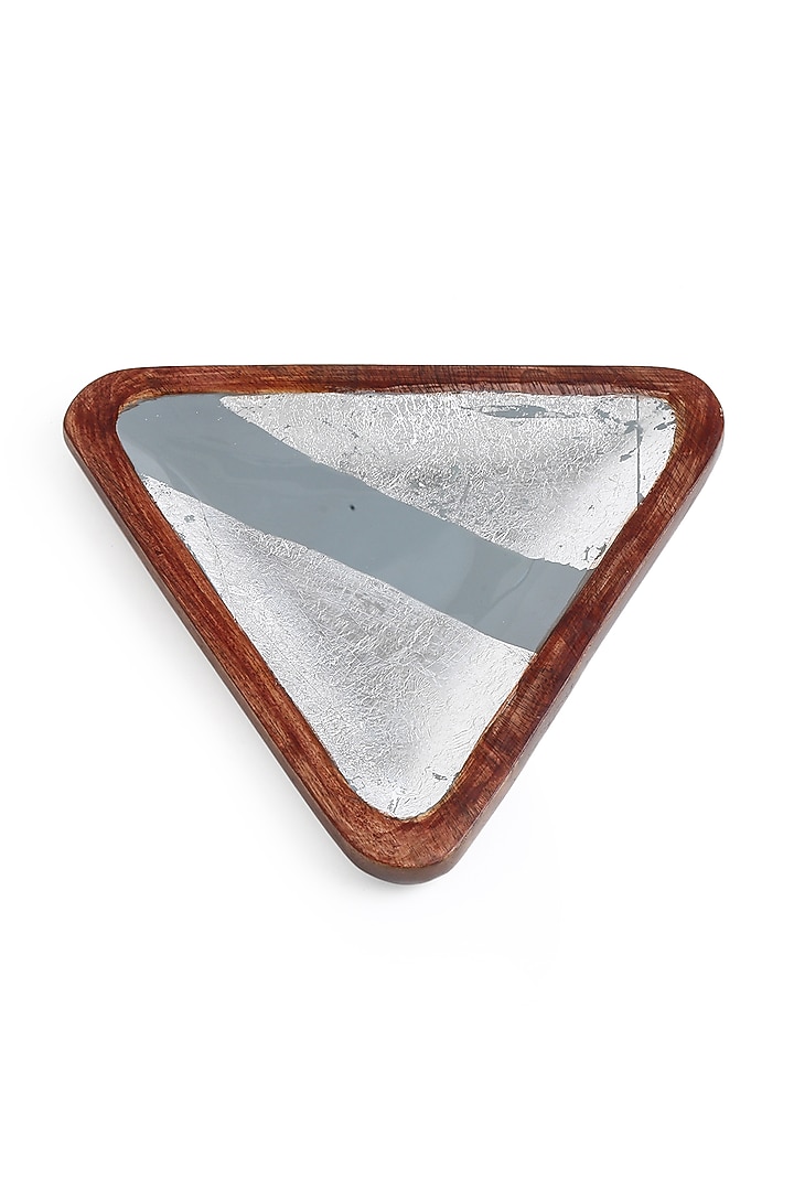 Grey & Silver Wooden Platter by Amoliconcepts at Pernia's Pop Up Shop