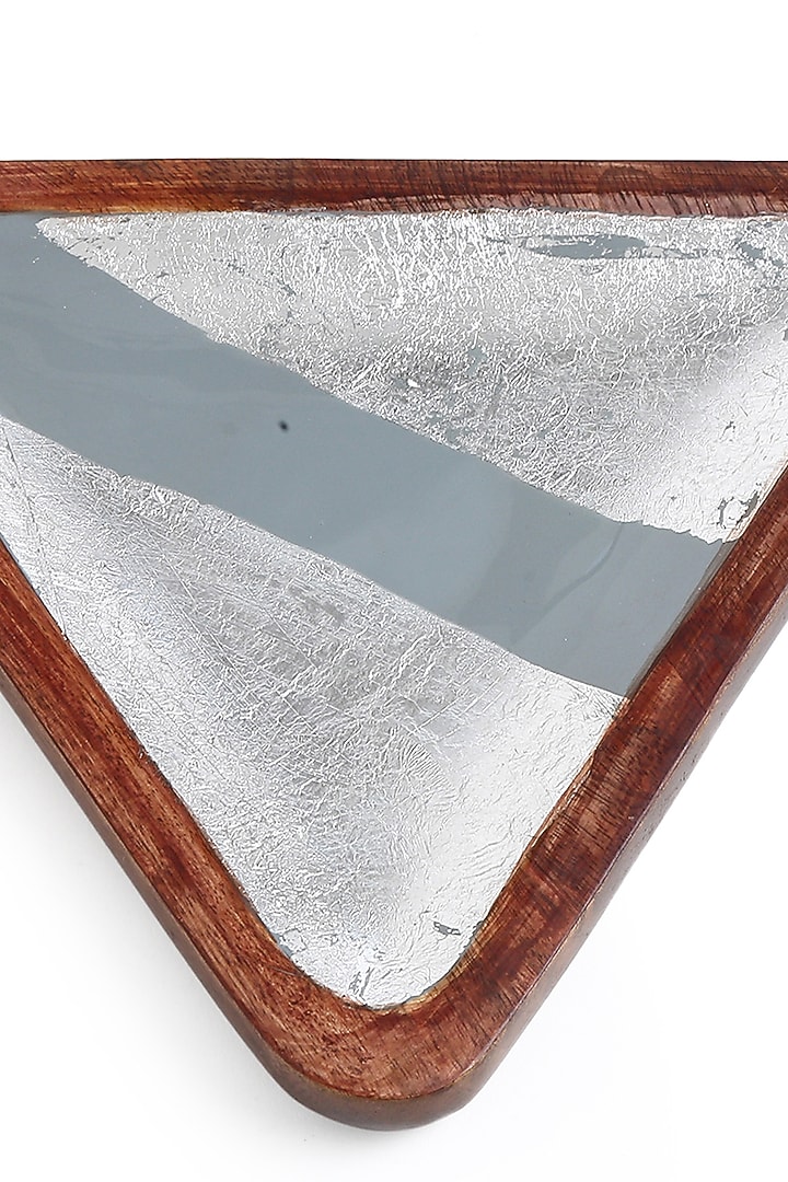 Grey & Silver Wooden Platter by Amoliconcepts at Pernia's Pop Up Shop