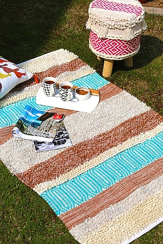 Multi-Colored Handwoven Tufted Rug by Amoliconcepts