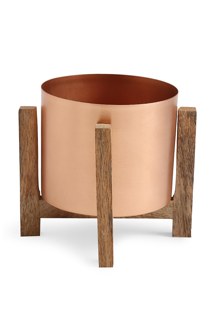 Copper Planter In Iron & Wood by Amoliconcepts at Pernia's Pop Up Shop