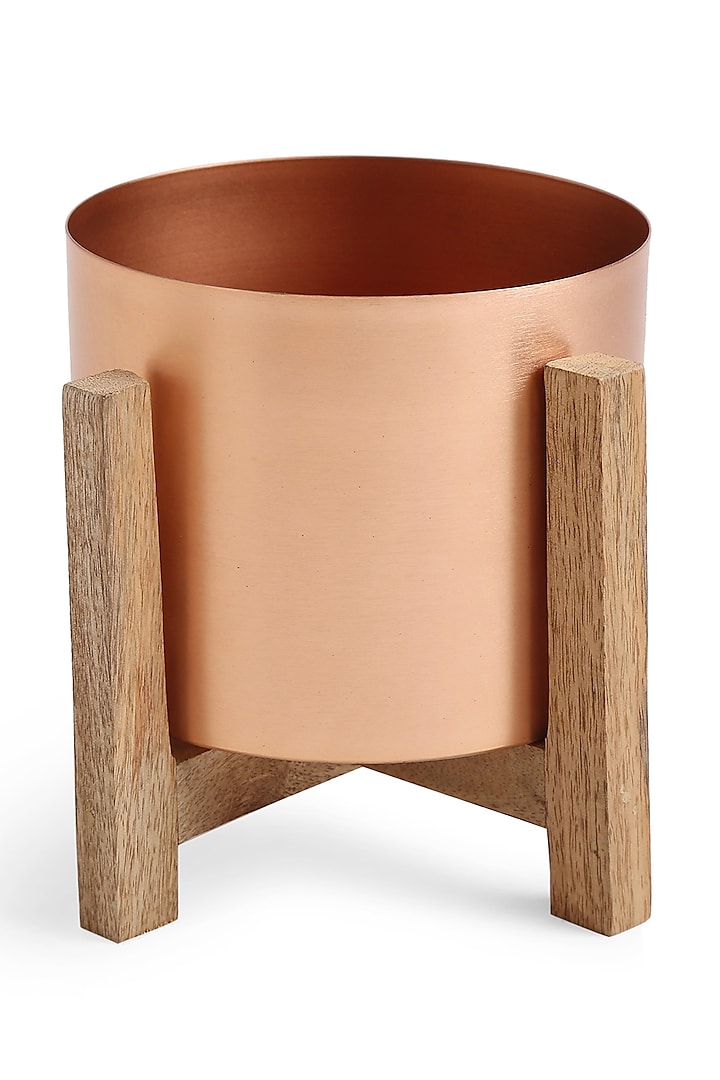Copper Planter In Iron & Wood by Amoliconcepts at Pernia's Pop Up Shop