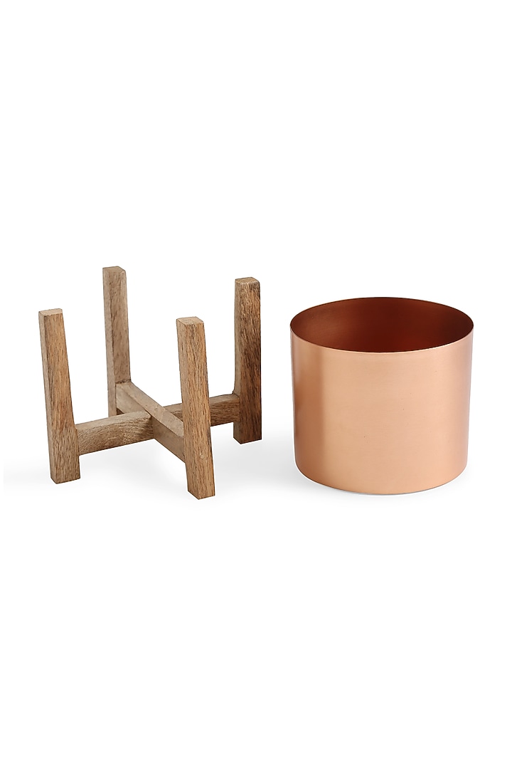 Copper Planter In Iron & Wood by Amoliconcepts at Pernia's Pop Up Shop