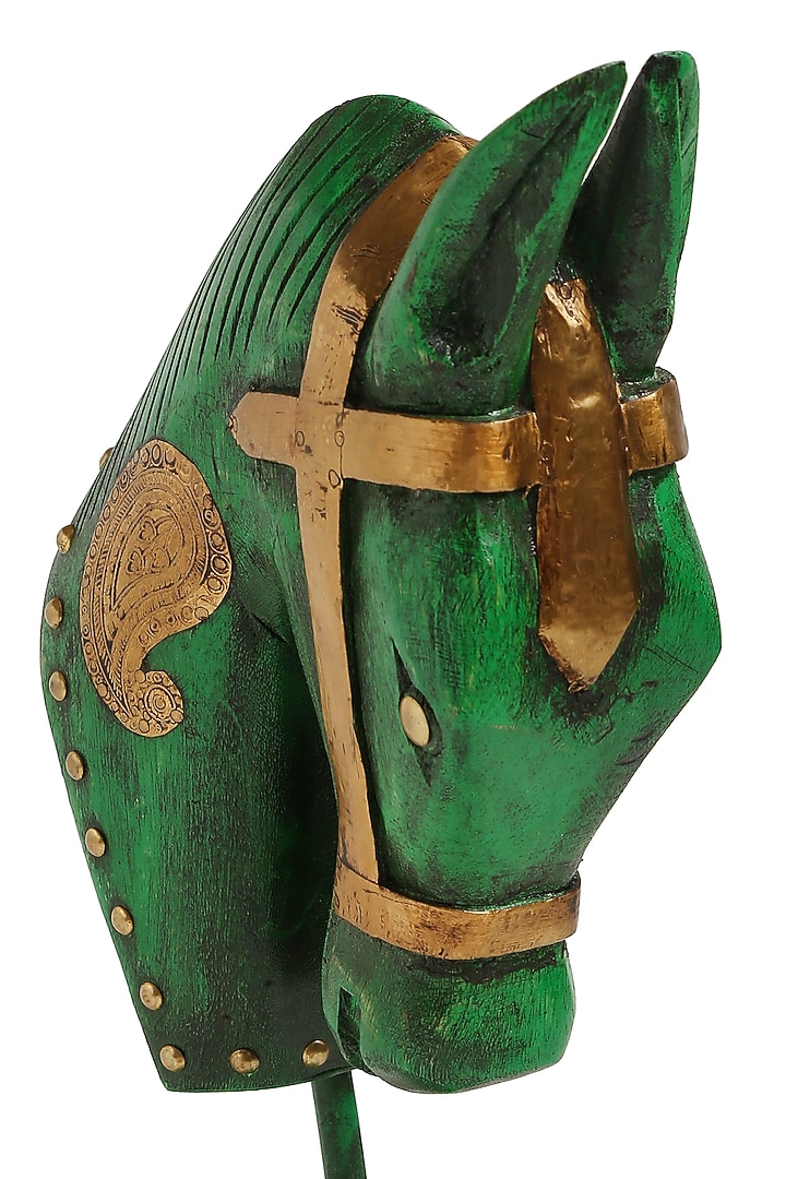 Green Wooden Table Decor Horse by Amoliconcepts at Pernia's Pop Up Shop