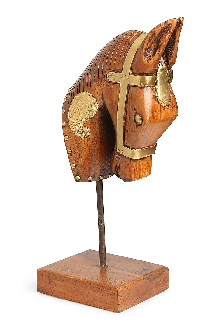 Brown Wooden Table Decor Horse by Amoliconcepts at Pernia's Pop Up Shop