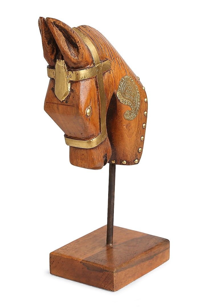 Brown Wooden Table Decor Horse by Amoliconcepts at Pernia's Pop Up Shop