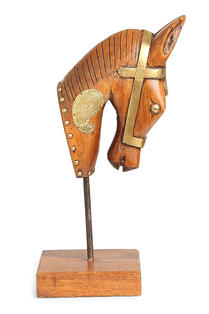 Brown Wooden Table Decor Horse by Amoliconcepts at Pernia's Pop Up Shop