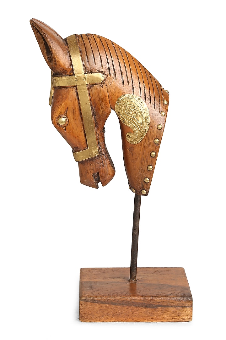 Brown Wooden Table Decor Horse by Amoliconcepts at Pernia's Pop Up Shop