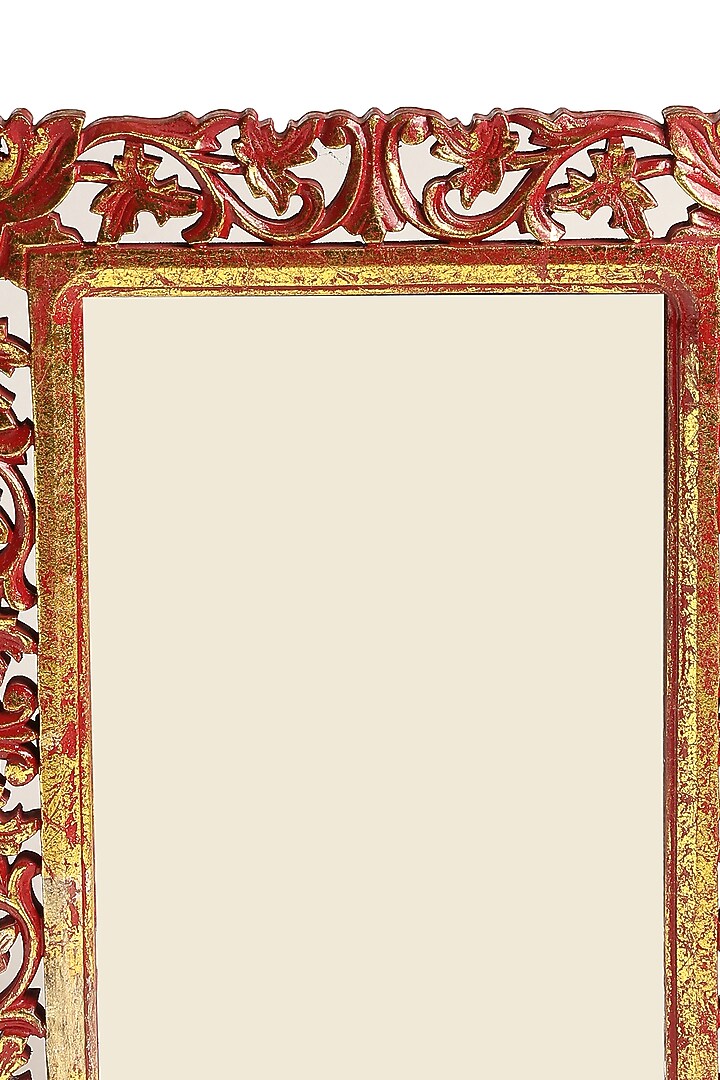 Red & Gold MDF Handcrafted Mirror by Amoliconcepts at Pernia's Pop Up Shop