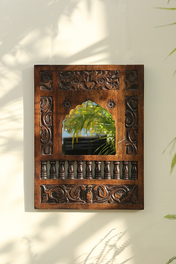 Walnut Mango Wood Handcrafted Mirror by Amoliconcepts