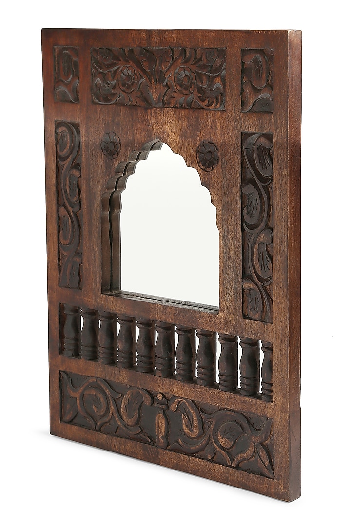 Walnut Mango Wood Handcrafted Mirror by Amoliconcepts at Pernia's Pop Up Shop