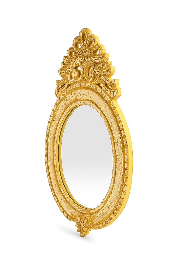 Yellow & Gold MDF Decorative Wall Mirror by Amoliconcepts at Pernia's Pop Up Shop