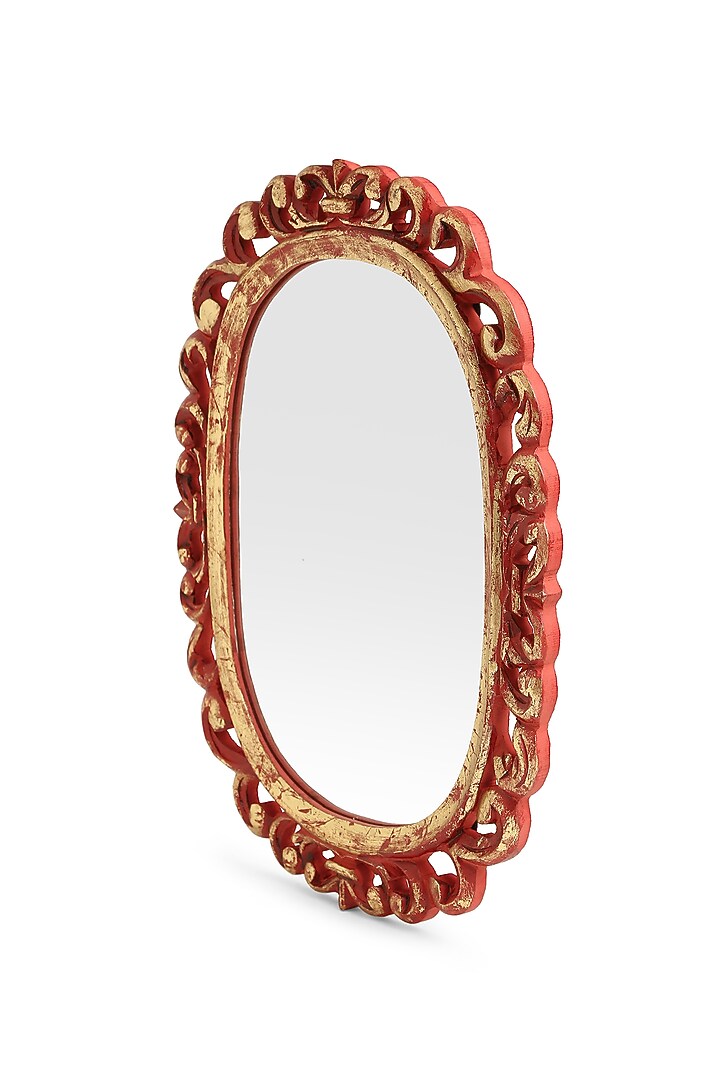 Red & Gold MDF Decorative Wall Mirror by Amoliconcepts at Pernia's Pop Up Shop