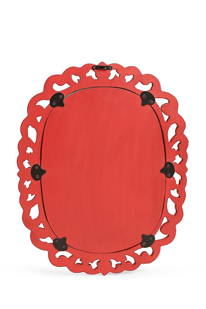 Red & Gold MDF Decorative Wall Mirror by Amoliconcepts at Pernia's Pop Up Shop