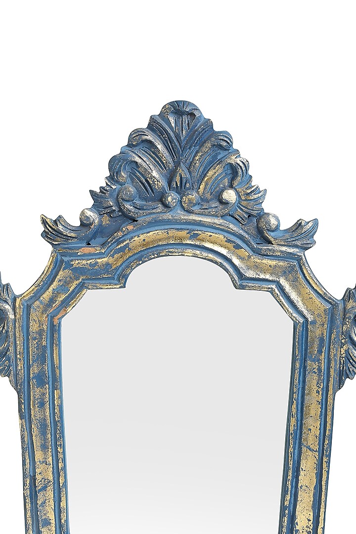Blue & Gold MDF Decorative Wall Mirror by Amoliconcepts at Pernia's Pop Up Shop