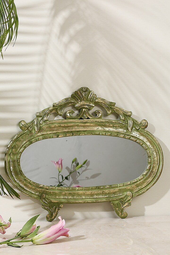 Green & Gold MDF Decorative Wall Mirror by Amoliconcepts at Pernia's Pop Up Shop