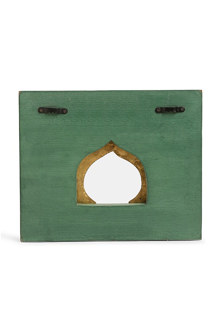 Olive Green & Antique Gold Mango Wood Rustic Mirror by Amoliconcepts at Pernia's Pop Up Shop