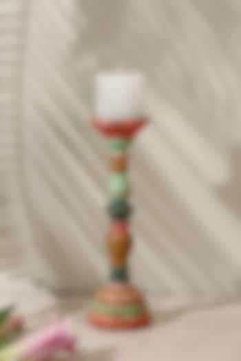 Multi-Colored Mango Wood Candle Holder by Amoliconcepts