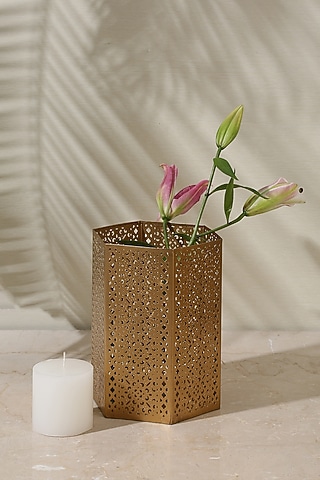 Antique Gold Iron Lantern by Amoliconcepts