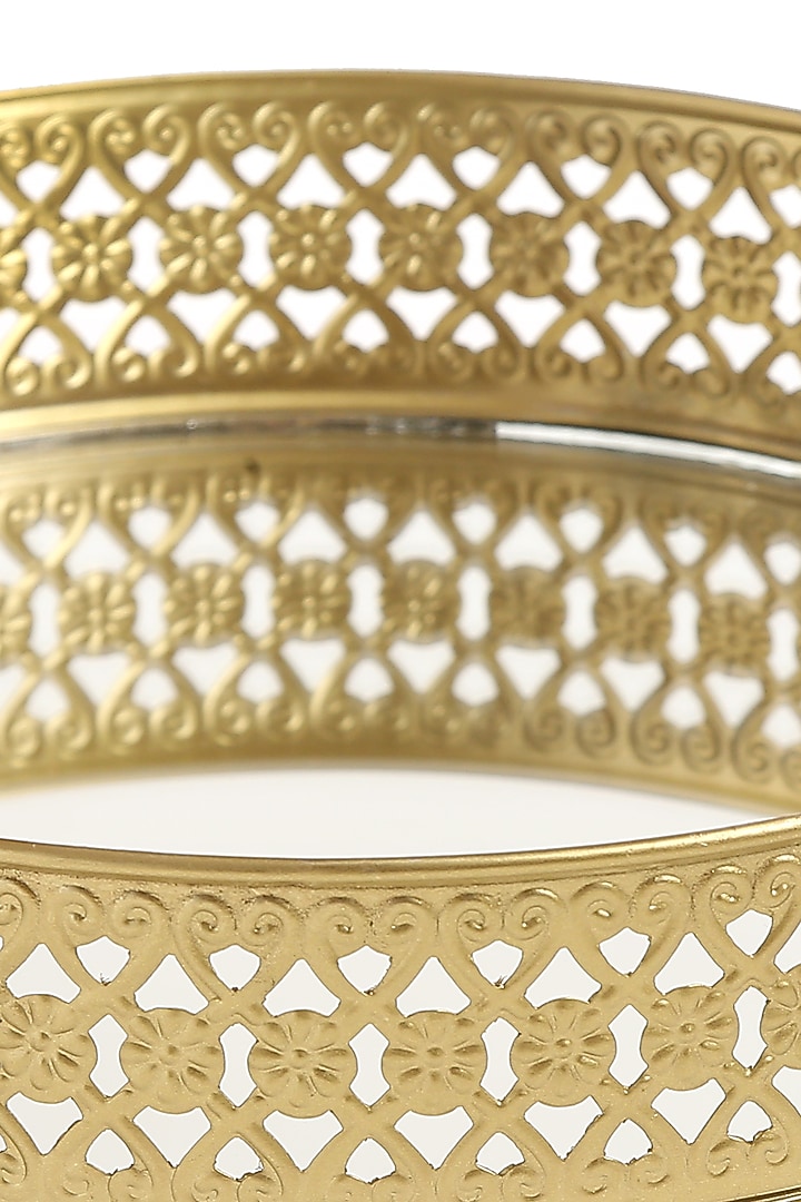 Matte Gold Iron Round Platter by Amoliconcepts at Pernia's Pop Up Shop
