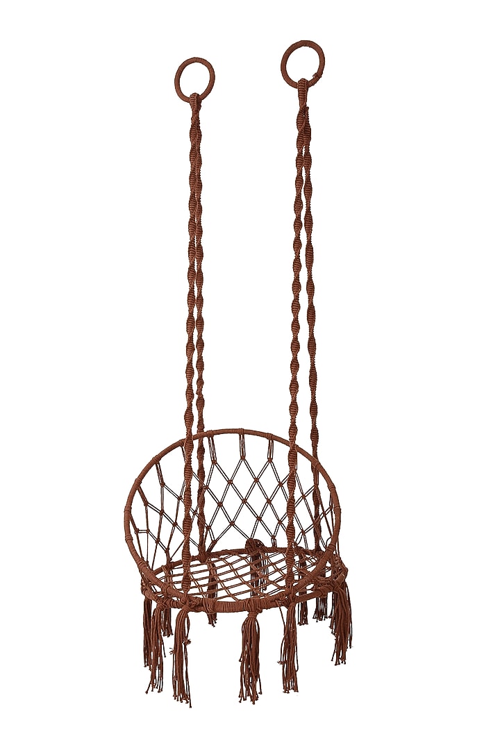 Brown Cotton Macrame Hanging by Amoliconcepts at Pernia's Pop Up Shop