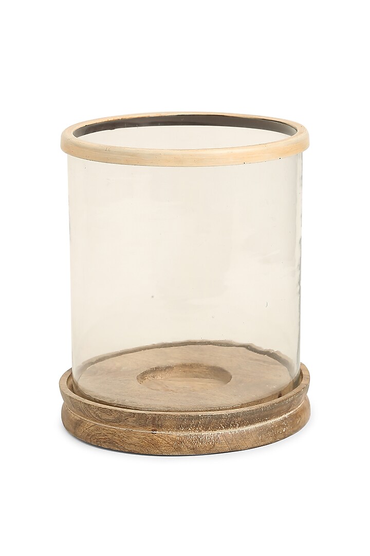White Glass & Wood Hurricane by Amoliconcepts at Pernia's Pop Up Shop