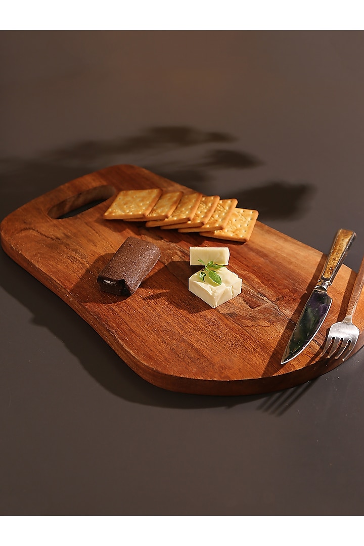 Natural Brown Mango Wood Cheese Board by Amoliconcepts