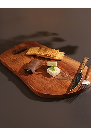 Natural Brown Mango Wood Cheese Board by Amoliconcepts