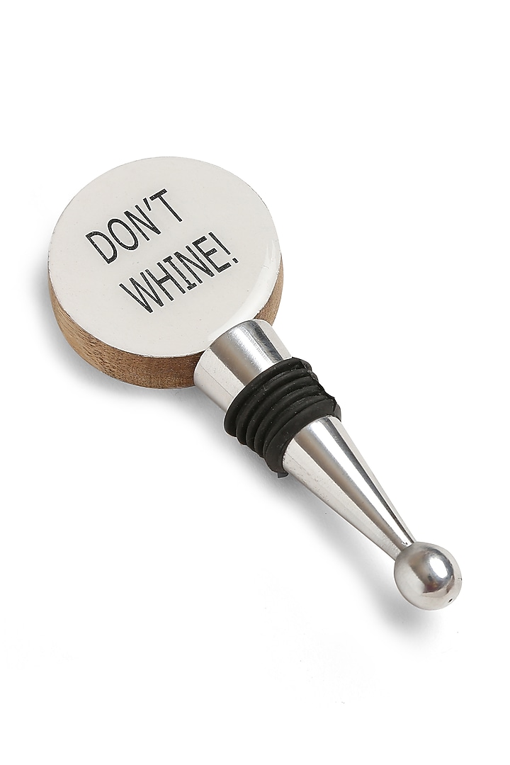 Silver Tone Stainless Steel Wine Stoppers (Set of 3) by Amoliconcepts at Pernia's Pop Up Shop