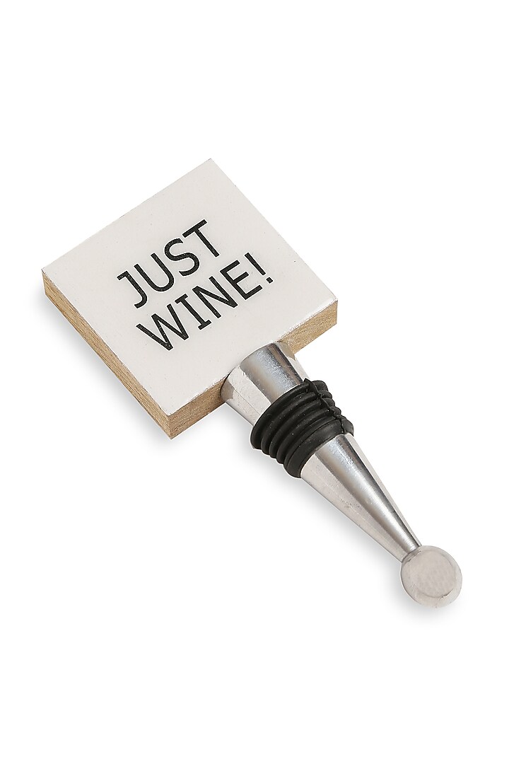 Silver Tone Stainless Steel Wine Stoppers (Set of 3) by Amoliconcepts at Pernia's Pop Up Shop