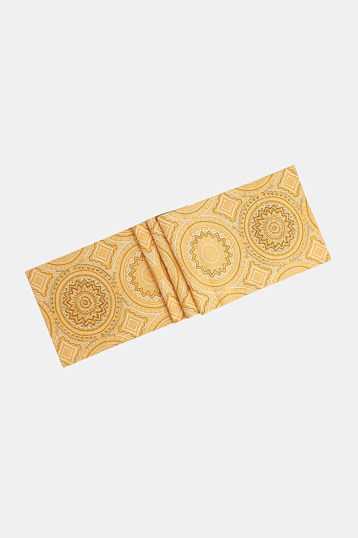 Yellow Cotton Beads Embellished Table Runner by Amoliconcepts at Pernia's Pop Up Shop