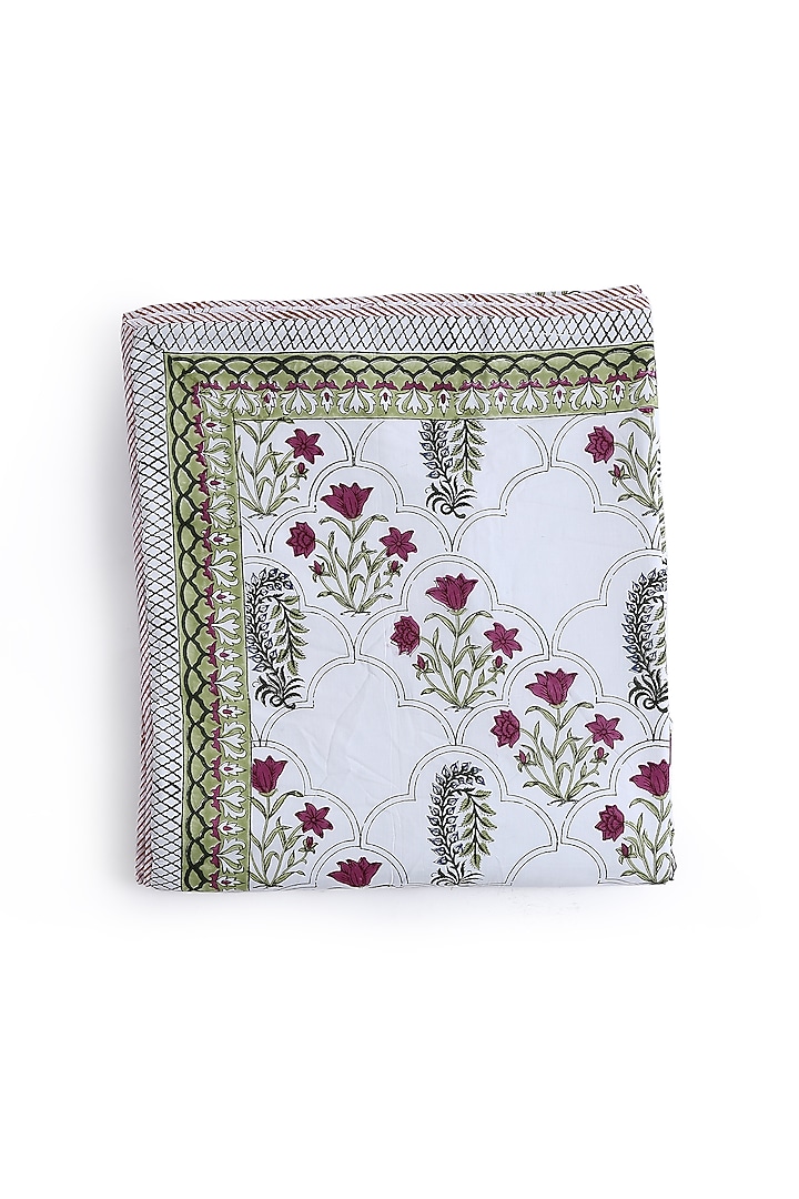 Multi-Colored Eco-Friendly Cotton Hand Block Print Dohar by Amoliconcepts at Pernia's Pop Up Shop