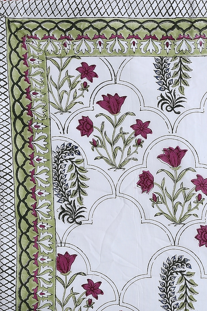 Multi-Colored Eco-Friendly Cotton Hand Block Print Dohar by Amoliconcepts at Pernia's Pop Up Shop