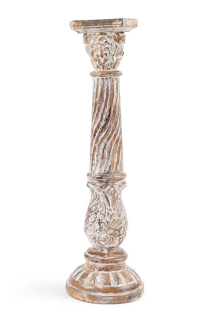 Natural and White Mango Wood Candle Holders by Amoliconcepts at Pernia's Pop Up Shop