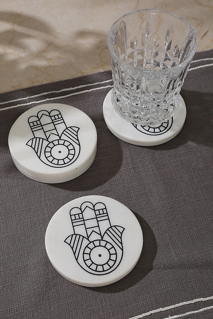 White & Black Marble Coasters Set by Amoliconcepts at Pernia's Pop Up Shop