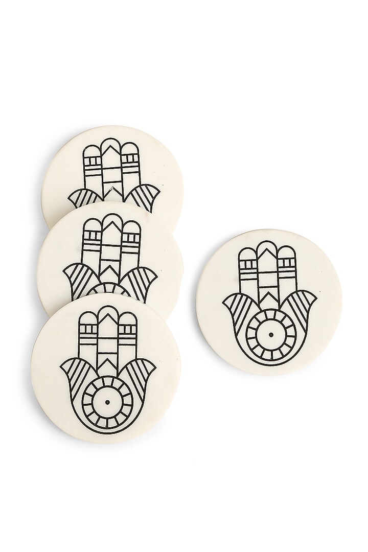 White & Black Marble Coasters Set by Amoliconcepts at Pernia's Pop Up Shop