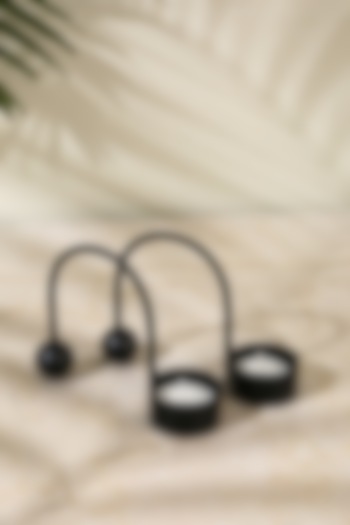 Black Iron Tea Light Holder (Set of 2) by Amoliconcepts at Pernia's Pop Up Shop