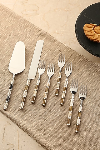 Multi-Colored Stainless Steel Cutlery Set by Amoliconcepts