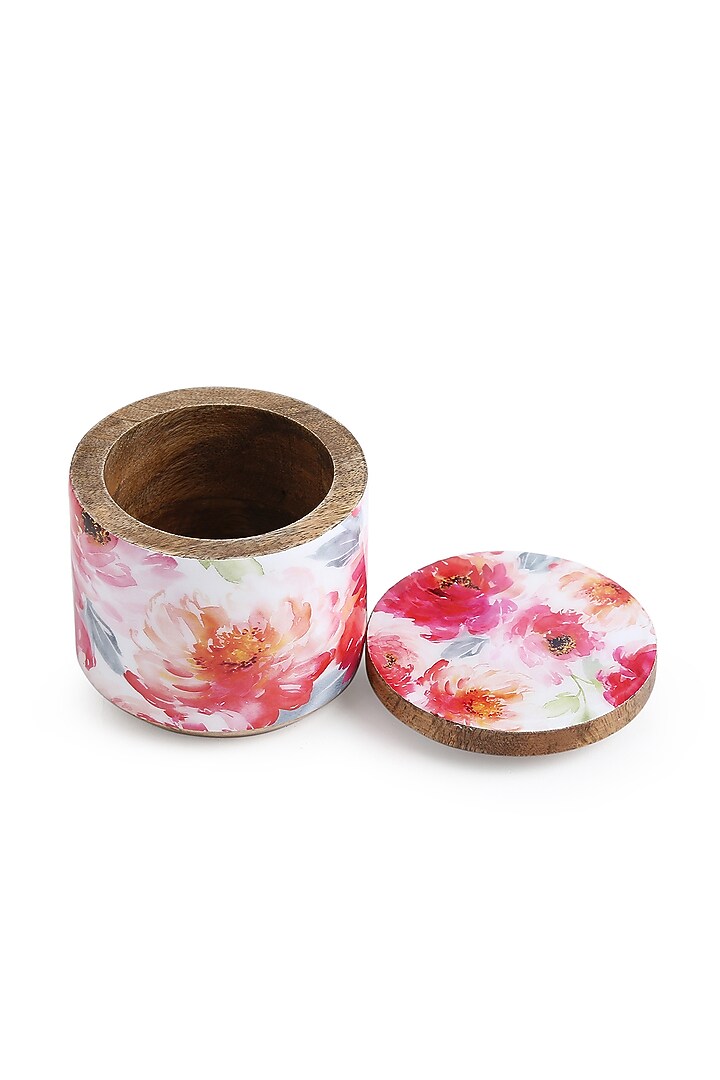 Multi-colored Mango Wood Enameling Jars ( Set of 2) by Amoliconcepts at Pernia's Pop Up Shop