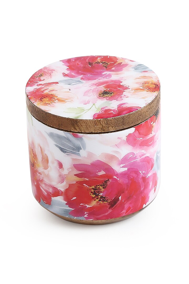 Multi-colored Mango Wood Enameling Jars ( Set of 2) by Amoliconcepts at Pernia's Pop Up Shop