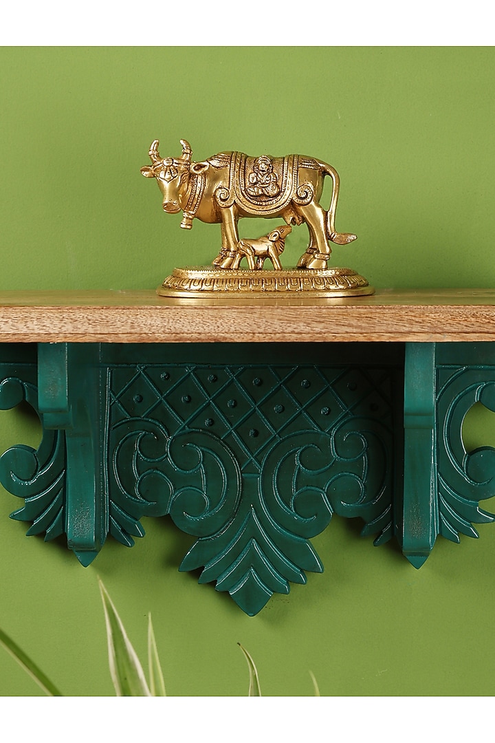 Green Wood Handcrafted Wall Shelf by Amoliconcepts at Pernia's Pop Up Shop