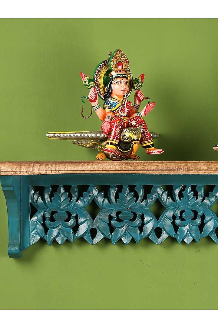 Blue Wood Handcrafted Wall Shelf by Amoliconcepts at Pernia's Pop Up Shop