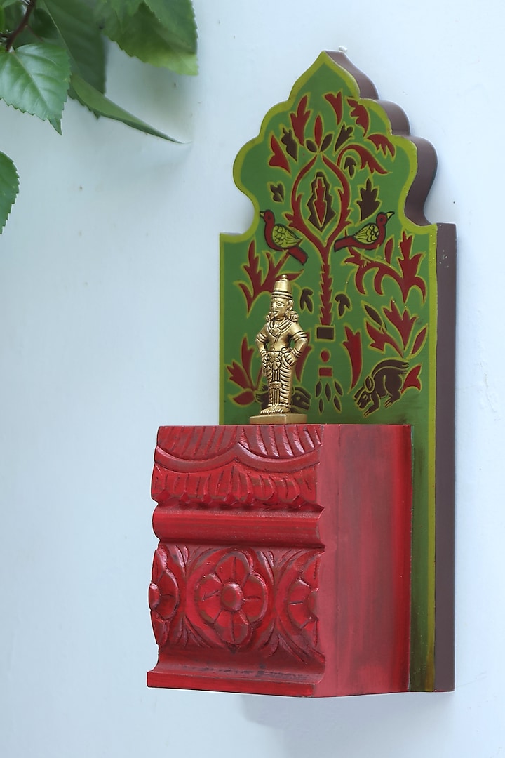 Red & Green Wood Handcrafted Wall Decor by Amoliconcepts at Pernia's Pop Up Shop