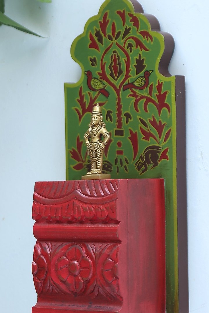 Red & Green Wood Handcrafted Wall Decor by Amoliconcepts at Pernia's Pop Up Shop